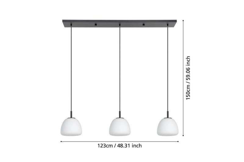 Takpendel Eglo Balmes Svart/Opalvit med 3 Lampor - Products - Belysning - Lampor & belysning inomhus - Taklampa & takbelysning - Pendellampa & hänglampa