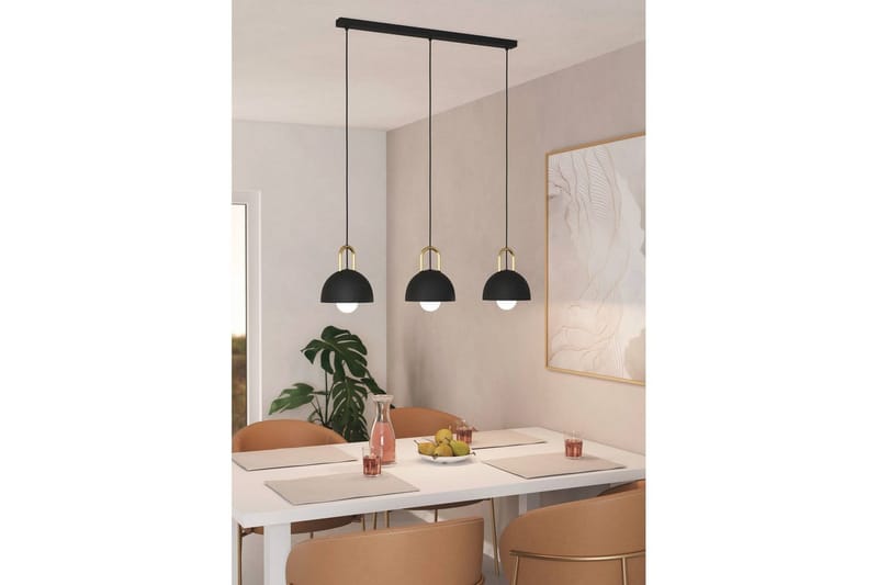 Takpendel Eglo Calmanera med 3 Lampor Svart, Mässing - Svart/Mässing - Products - Belysning - Lampor & belysning inomhus - Taklampa & takbelysning - Pendellampa & hänglampa