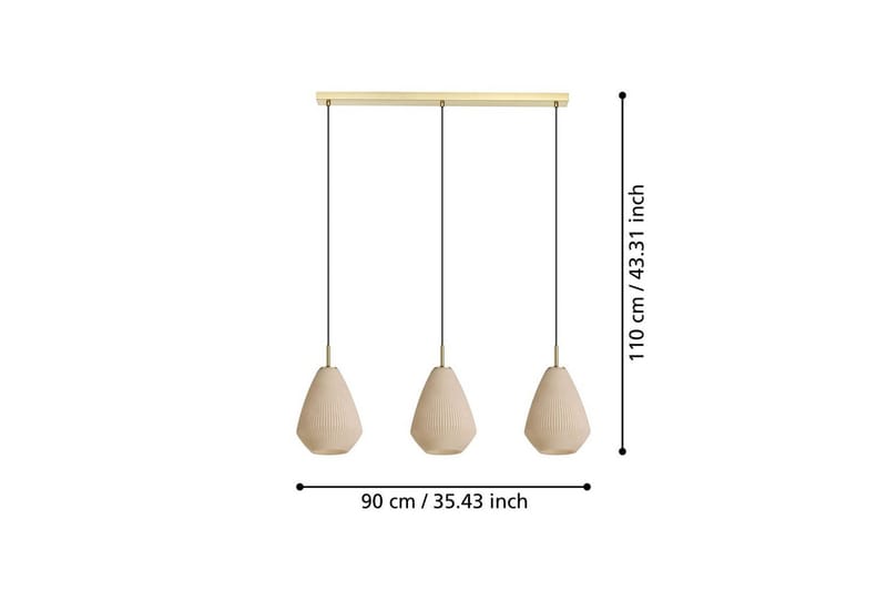Takpendel Eglo Caprarola med 3 Lampor - Mässing - Products - Belysning - Lampor & belysning inomhus - Taklampa & takbelysning - Pendellampa & hänglampa