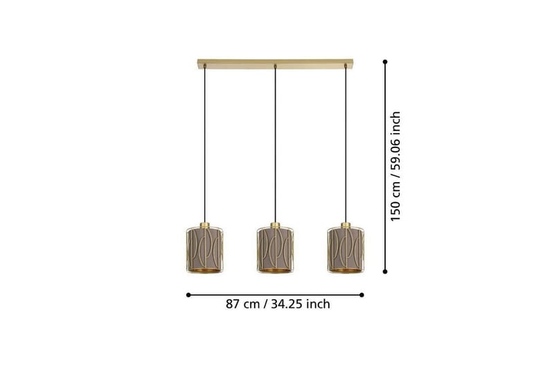 Takpendel Eglo Corojal Cappuccino/Mässing med 3 Lampor - Products - Belysning - Lampor & belysning inomhus - Taklampa & takbelysning - Pendellampa & hänglampa