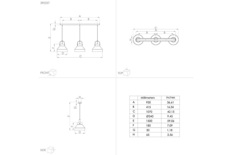 Takpendel Eglo Estepona Grå med 3 Lampor - Products - Belysning - Lampor & belysning inomhus - Taklampa & takbelysning - Pendellampa & hänglampa