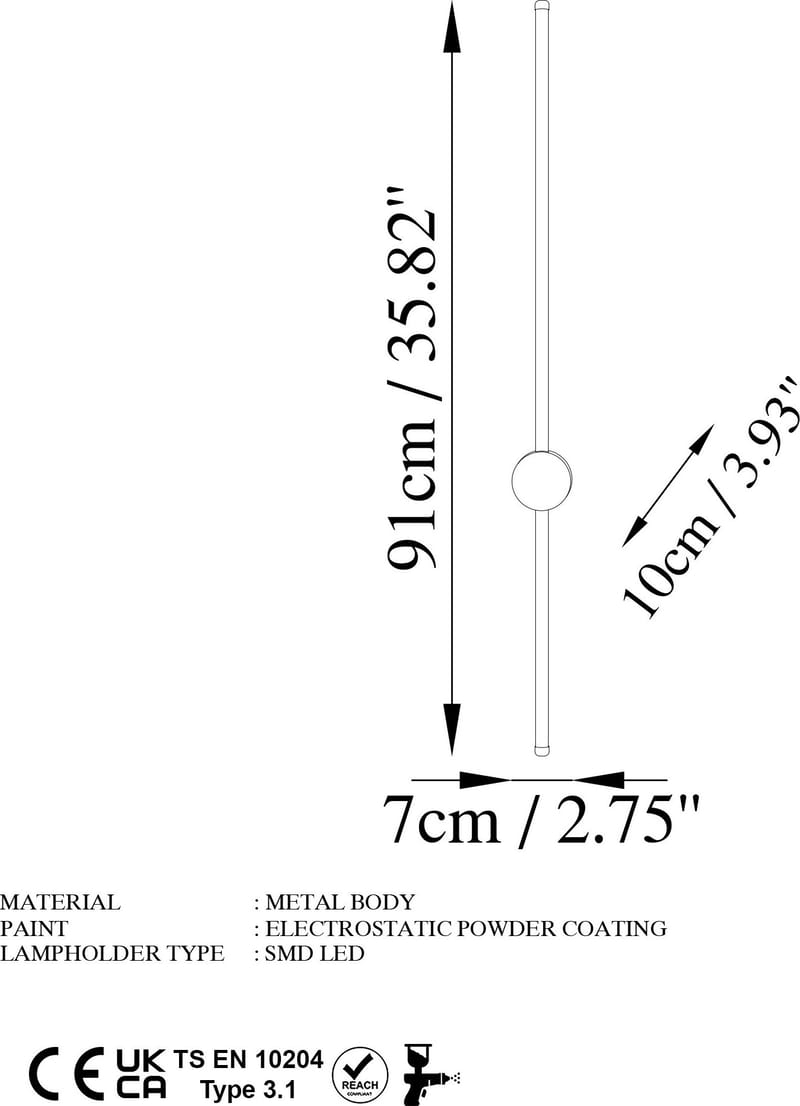 Vägglampa Glavo 91 cm - Guld - Products - Belysning - Lampor & belysning inomhus - Vägglampa - Väggplafond