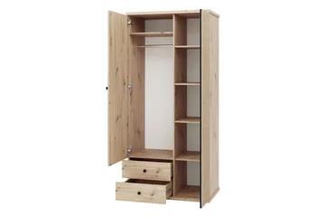 Aldbrough Garderob med Spegel 100x213 cm - Brun/Svart - Products - Förvaring - Garderober & garderobssystem