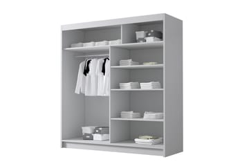Chavez Garderob med Spegel 180x215 cm - Vit/Svart - Products - Förvaring - Garderober & garderobssystem