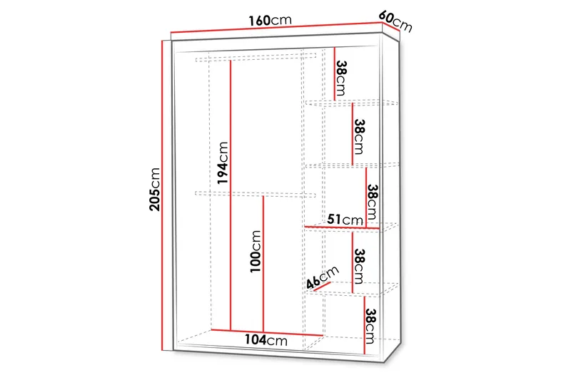 Duets Garderob med Spegel 160x205 cm - Beige - Products - Förvaring - Garderober & garderobssystem