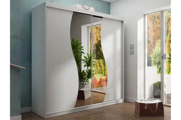 Dunkra Garderob m. Spegel 200x200 cm - Vit - Products - Förvaring - Garderober & garderobssystem