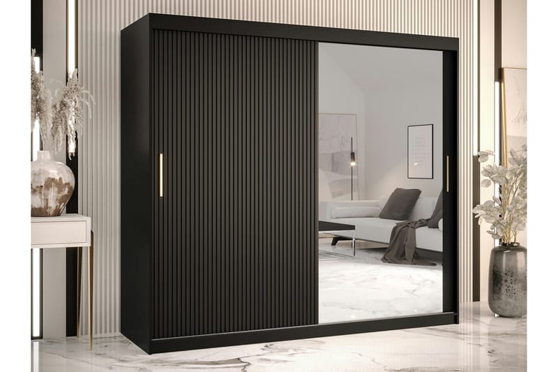 Dunvegan Garderob m. Spegel - Svart - Products - Förvaring - Garderober & garderobssystem