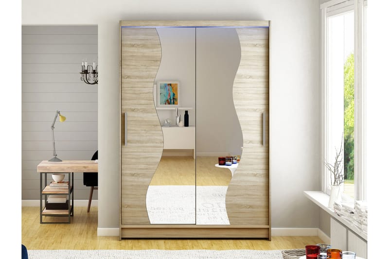 Estella Garderob med Spegel 120x200 cm - Beige - Products - Förvaring - Garderober & garderobssystem