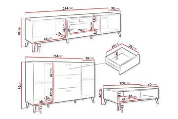 Akihiko Möbelset För Vardagsrum - Vit - Products - Förvaring - Förvaringsmöbler - Möbelset för vardagsrum