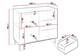 Bjurholm Byrå 103 cm - Beige - Products - Förvaring - Förvaringsmöbler - Byrå