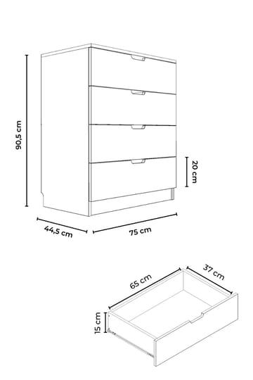 Boran Byrå 75 cm - Products - Förvaring - Förvaringsmöbler - Byrå - Hallbyrå