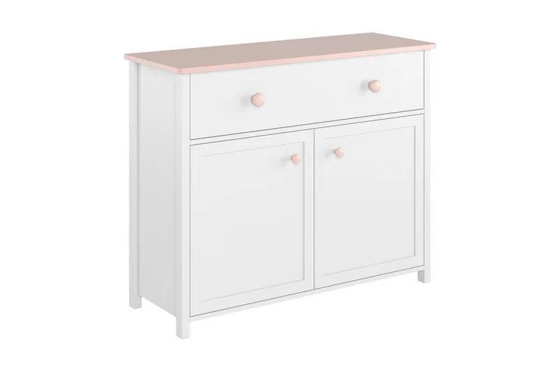 Hilts Byrå 110x90 cm Vit||Pink