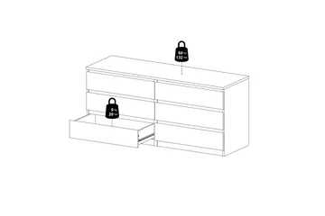 Salomns Byrå 50x154 cm - Vit|Grå - Products - Förvaring - Förvaringsmöbler - Byrå - Hallbyrå