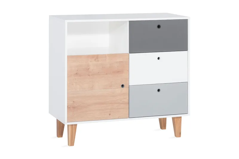 Concept Byrå Vit/Mörkgrå/Natur, VOX