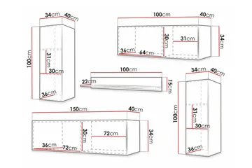 Dunvegan Möbelset För Vardagsrum Black - Products - Förvaring - Förvaringsmöbler - Möbelset för vardagsrum