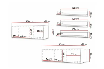 Dunvegan Möbelset För Vardagsrum White - Products - Förvaring - Förvaringsmöbler - Möbelset för vardagsrum