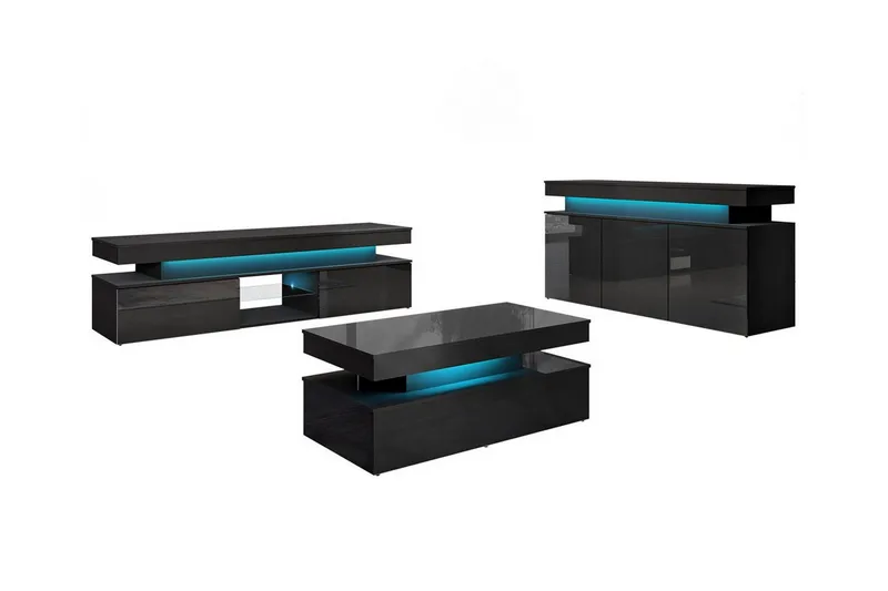 Glenndale Möbelset För Vardagsrum - Svart - Products - Förvaring - Förvaringsmöbler - Möbelset för vardagsrum