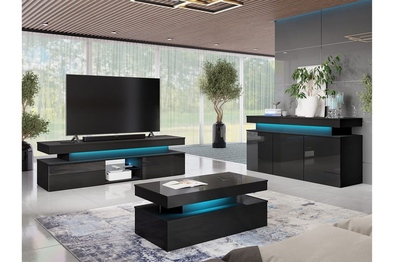 Glenndale Möbelset För Vardagsrum - Svart - Products - Förvaring - Förvaringsmöbler - Möbelset för vardagsrum