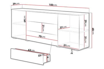 Kankuro Byrå 111x68 cm - Natur/Vit - Products - Förvaring - Förvaringsmöbler - Byrå