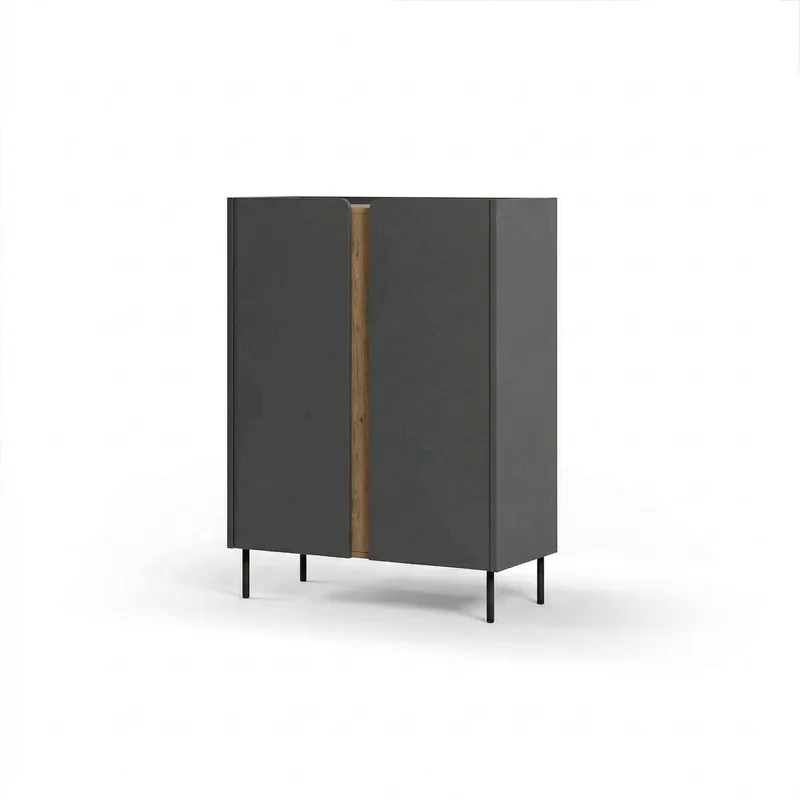 Lomar Sideboard 90x120,4x40,5 cm, Antracit, naturlig ek, svart