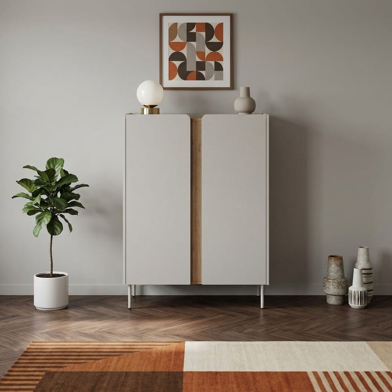 Lomar Sideboard 90x120,4x40,5 cm - Santstone, naturfärgad ek - Products - Förvaring - Förvaringsmöbler - Sideboard & skänk