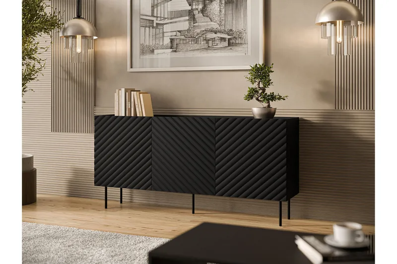 Munkedal Byrå 166 cm - Svart - Products - Förvaring - Förvaringsmöbler - Byrå