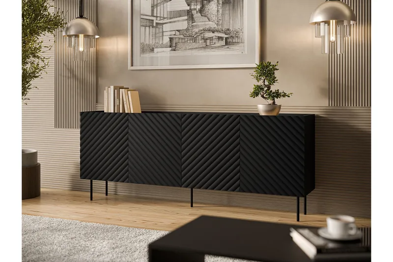 Munkedal Byrå 200 cm - Svart - Products - Förvaring - Förvaringsmöbler - Byrå