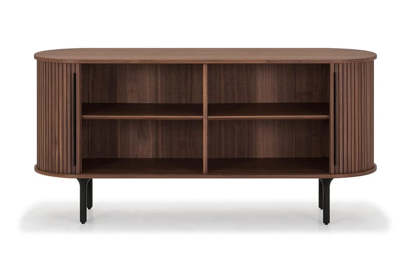 Noira Smalt Sideboard Ribbad Valnöt 150x45 cm - Valnöt / Brun - Products - Förvaring - Förvaringsmöbler - Sideboard & skänk