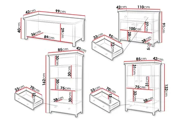 Storys Möbelset För Vardagsrum - Brun - Products - Förvaring - Förvaringsmöbler - Möbelset för vardagsrum