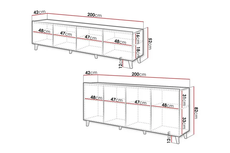 Strontian Möbelset För Vardagsrum Scandinavian Choice White - Products - Förvaring - Förvaringsmöbler - Möbelset för vardagsrum
