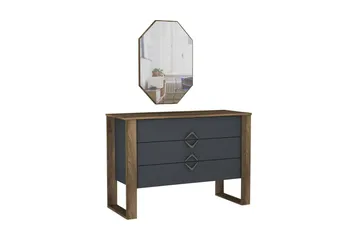 Tera Home Byrå + Spegel - Valnöt/Mörkgrå - Products - Förvaring - Förvaringsmöbler - Byrå