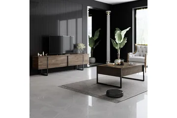 Vardagsrum Möbelset Masafumie Set Valnöt / Svart - Valnöt / Svart - Products - Förvaring - Förvaringsmöbler - Möbelset för vardagsrum