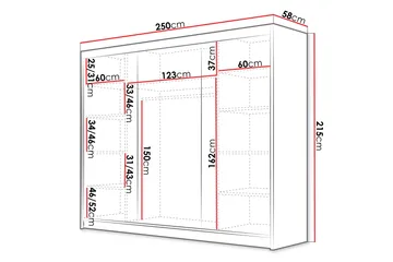 Cinerea Garderob 250x215 cm - Vit - Products - Förvaring - Garderober & garderobssystem - Garderobsskåp