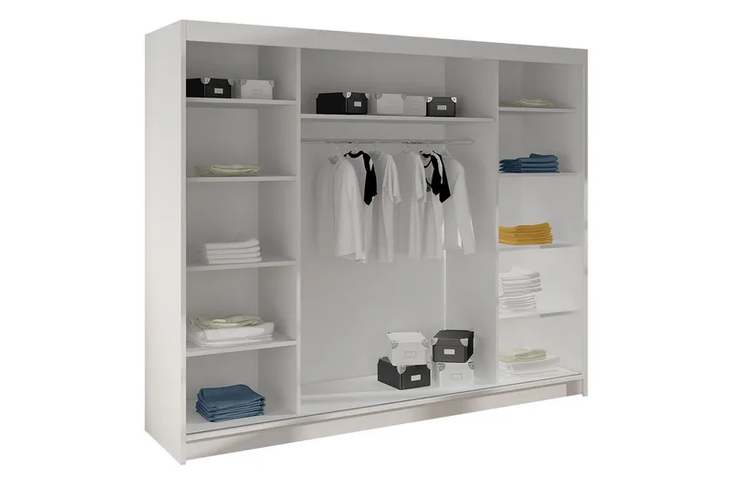 Cyria Garderob 200x215 cm - Vit/Svart - Products - Förvaring - Garderober & garderobssystem - Garderobsskåp