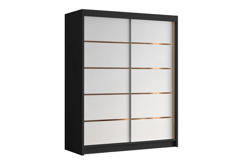 Emet Garderob 150x200 cm - Vit/Svart - Products - Förvaring - Garderober & garderobssystem - Garderobsskåp