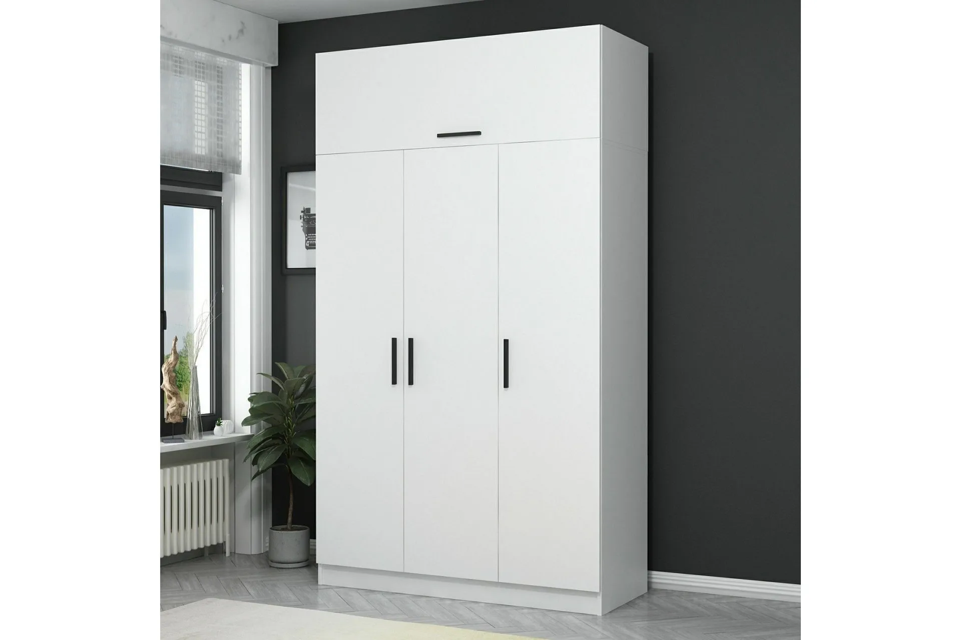 Fruitland Garderob 135 cm - Vit - Products - Förvaring - Garderober & garderobssystem - Garderobsskåp