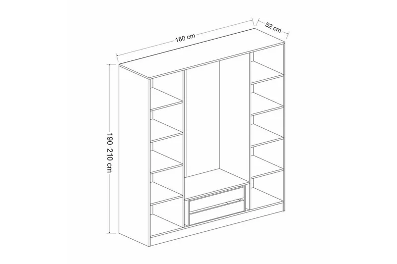 Fruitland Garderob 180 cm - Valnöt - Products - Förvaring - Garderober & garderobssystem - Garderobsskåp