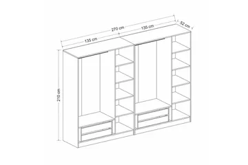 Fruitland Garderob 225 cm - Vit - Products - Förvaring - Garderober & garderobssystem - Garderobsskåp