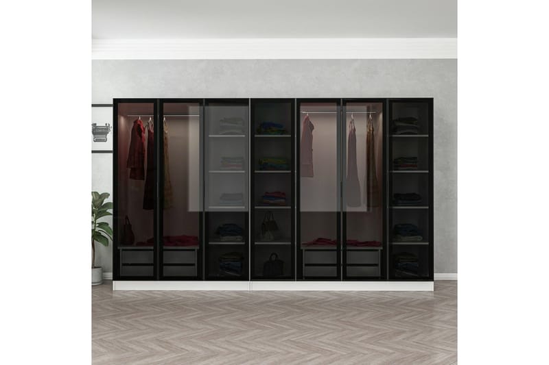 Fruitland Garderob 315 cm - Vit - Products - Förvaring - Garderober & garderobssystem - Garderobsskåp