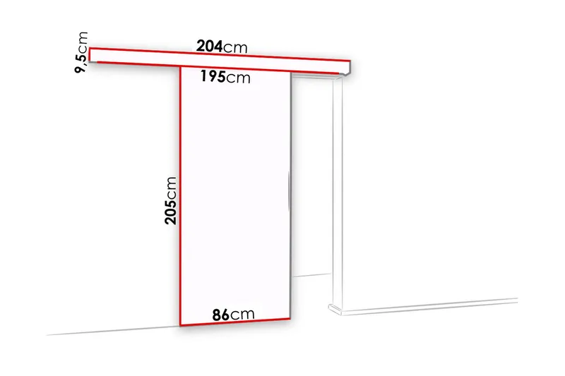Malibu Dörr 204x86x205 cm - Vit - Products - Förvaring - Garderober & garderobssystem - Garderobsdörr - Skjutdörr garderob & walk-in closet