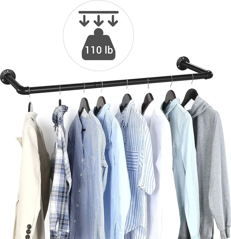 Klädstång Vägg-/Takmonterad 92 cm - Svart - Products - Förvaring - Garderober & garderobssystem - Garderobsinredning - Klädstång