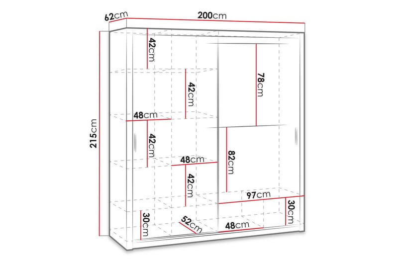 Julissa Garderob 200 cm - Natur - Products - Förvaring - Garderober & garderobssystem - Garderobsskåp