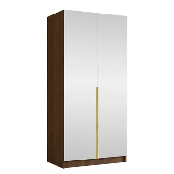 Herrljunga Garderob med Spegel 100x215 cm - Guld/Spegel - Products - Förvaring - Garderober & garderobssystem