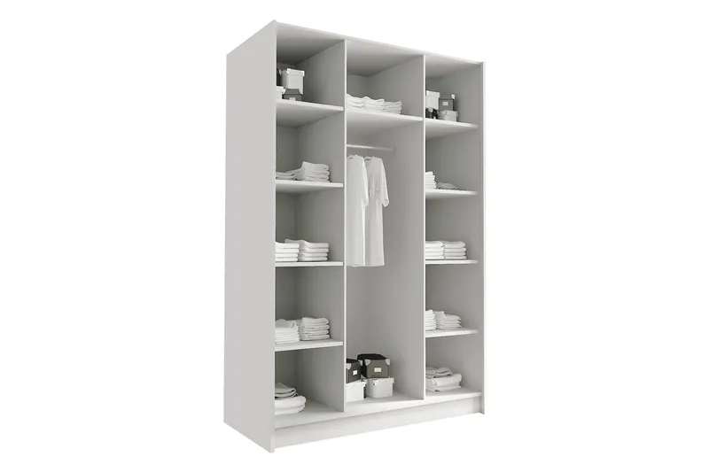 Herrljunga Garderob med Spegel 150 cm - Vit/Guld - Products - Förvaring - Garderober & garderobssystem