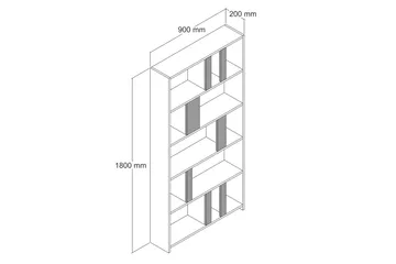 Timiza Bokhylla 90x20 cm 5 Hyllor - Mörkbrun - Products - Förvaring - Hylla - Bokhylla