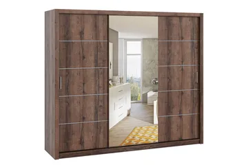 Julissa Garderob 250 cm med Spegel - Natur - Products - Förvaring - Garderober & garderobssystem