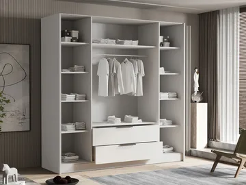 Kelros Garderob med Spegel 200x216 cm - Brun - Products - Förvaring - Garderober & garderobssystem