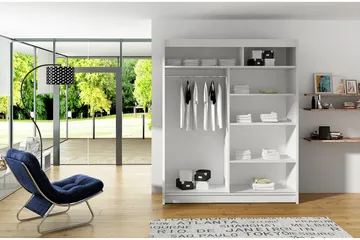 Leila Garderob 150 cm Skjutdörrar Delad Spegel - Ek/Tryffel/Spegel - Products - Förvaring - Garderober & garderobssystem