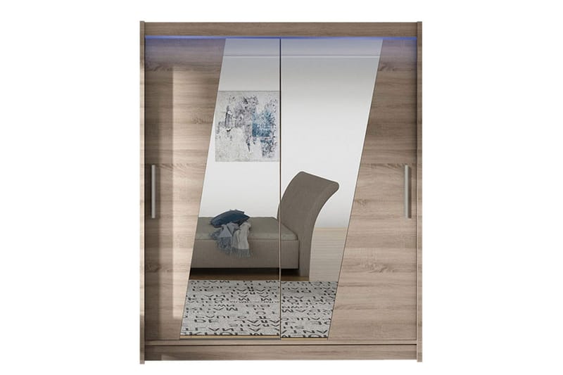 Leila Garderob med Spegel 150x200 cm, Beige