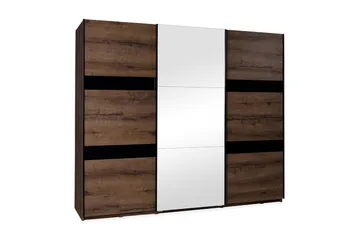 Najera Garderob 250 cm - Ek/Svart Högglans - Products - Förvaring - Garderober & garderobssystem